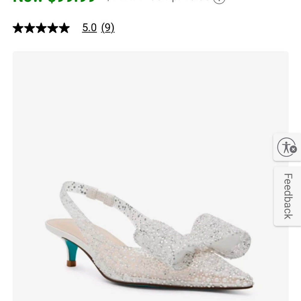 Betsy Johnson Sz 11 Crystal Slingback Heels